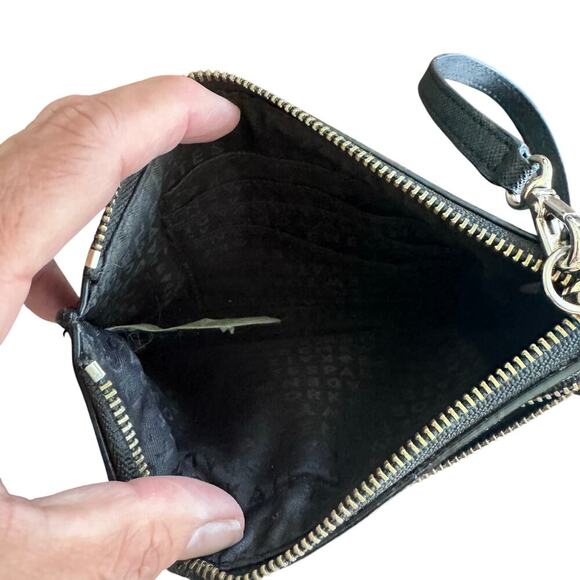 KATE SPADE Black Leather Wristlet Gold Hardware - Picture 7 of 15
